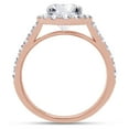 thumbnail image 4 of Oval Cut Lab Created Moissanite Diamond Halo Engagement Wedding Ring In 14K Rose Gold Over Sterling Silver(G-H Color,VVS1 Clarity,3 Cttw)-5, 4 of 7