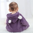 thumbnail image 6 of Newborn Baby Boys Girls Soft Plush Hooded Romper Jumpsuit Infants Bodysuit Outfits Clothes, 6 of 7