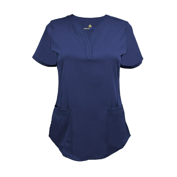 NATURAL UNIFORMS WOMENS DROP V-NECK SCRUB TOP- RUNS FITTED