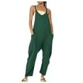 thumbnail image 1 of TrendOFT Combinaison Décontractée d'Été pour Femmes Mode Yoga Col Carré Bretelles Spaghetti Sans Manches Solide Athlétique Combinaisons une Pièce Vert TG, 1 of 7
