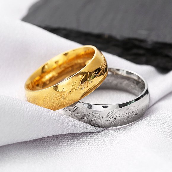 Finger Ring Polishing Bright Luster Exquisite Carving Geometric Anti-fade Europe America Black Golden Silver Men Ring Jewelry Accessory