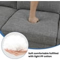 thumbnail image 4 of Wzlam Sectional Couch for Living Room Furniture Sets, Brown Grey Linen L Shape Chaise with Storage Ottoman, Modern 3 Piece Sofa Sets for Bedrooms, Apartments and Offices(Facing Right Chaise), 4 of 6