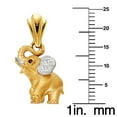 thumbnail image 2 of Precious Stars 14K Two-Tone Gold Cubic Zirconia Elephant 0.67" Pendant - No Chain, Pendant Only, 2 of 3