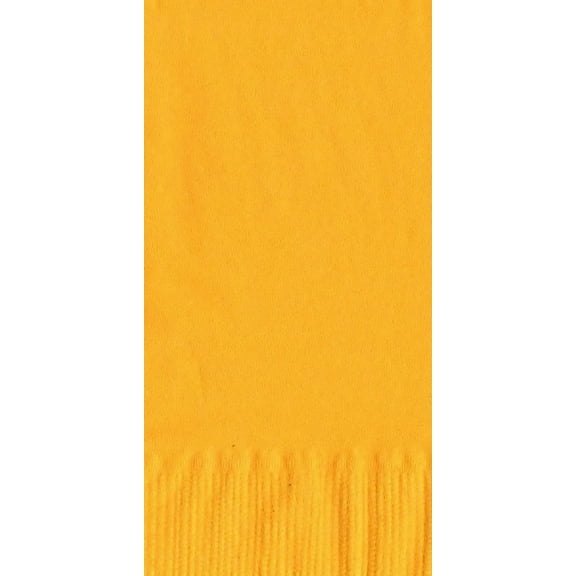 200 - (4 Pks of 50) 2 Ply Plain Solid Colors Dinner Hand Towel Napkins Paper - Harvest Yellow