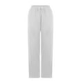thumbnail image 6 of ABATAB Womens Casual Pants Drawstring Loose Fit Pants Lightweight Summer Lounge Beach Trousers with Side Pockets, 6 of 7