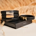 thumbnail image 4 of 18k Rose Gold | Infinity Braid | Leather Bracelet, 4 of 5