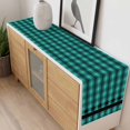 thumbnail image 4 of Teal Black Plaid Table Runner - 60 Inch Long, Kitchen Dining Table Runner Dresser Scarves, Farmhouse Retro Star Abstract Checked Farmhouse Decor for Coffee Tables Wedding Party Banquet, 4 of 8