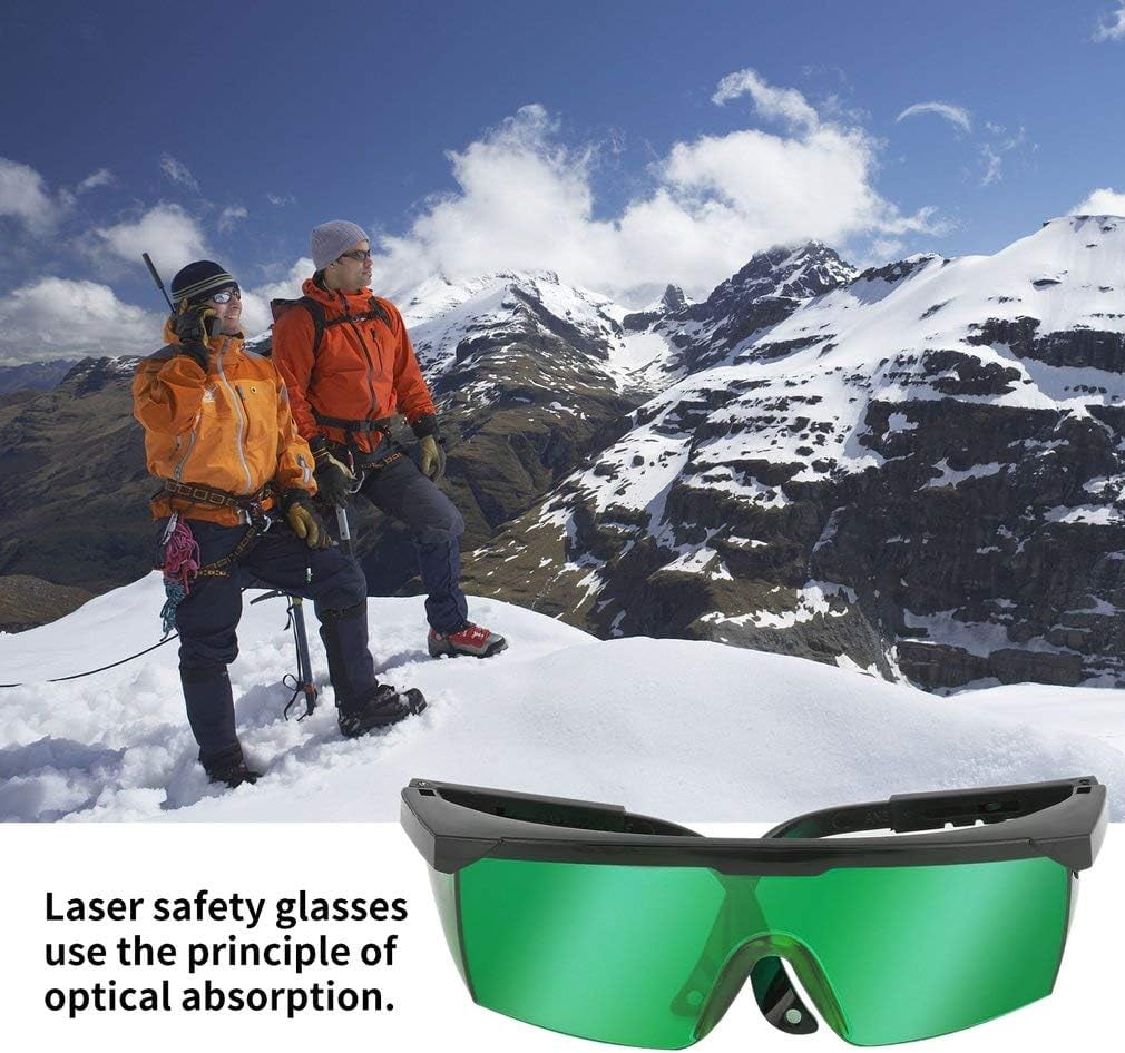 Green Laser Safety Glasses for UV Protection with 200nm-450nm 800nm-2000nm Infrared Light for Laser Engraving Eye Protection with Adjustable Frame