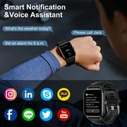 Smart Watch Bluetooth Call Compatible with Ios and Android, Mens Womens Watch Waterproof Smart Watches Black