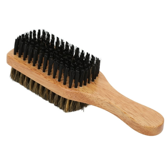 Cepillo Para Barba Con Cerdas, De Madera De Caucho, Cepillo Para Barba Ergonómico De Doble Cara, Fácil De Transportar Para Alisar A Hombres