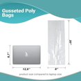 thumbnail image 4 of 1000 Pack Clear Plastic Gusseted Bags 8" x 4" x 20" Side Gusset Bags 2 mil, 4 of 7