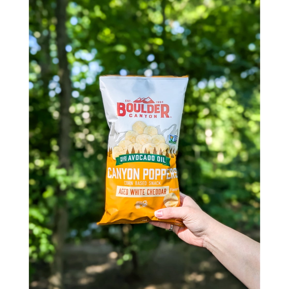 (3 pack) Boulder Canyon Avocado Oil Aged White Cheddar Canyon Poppers, 5.25 oz Bag
