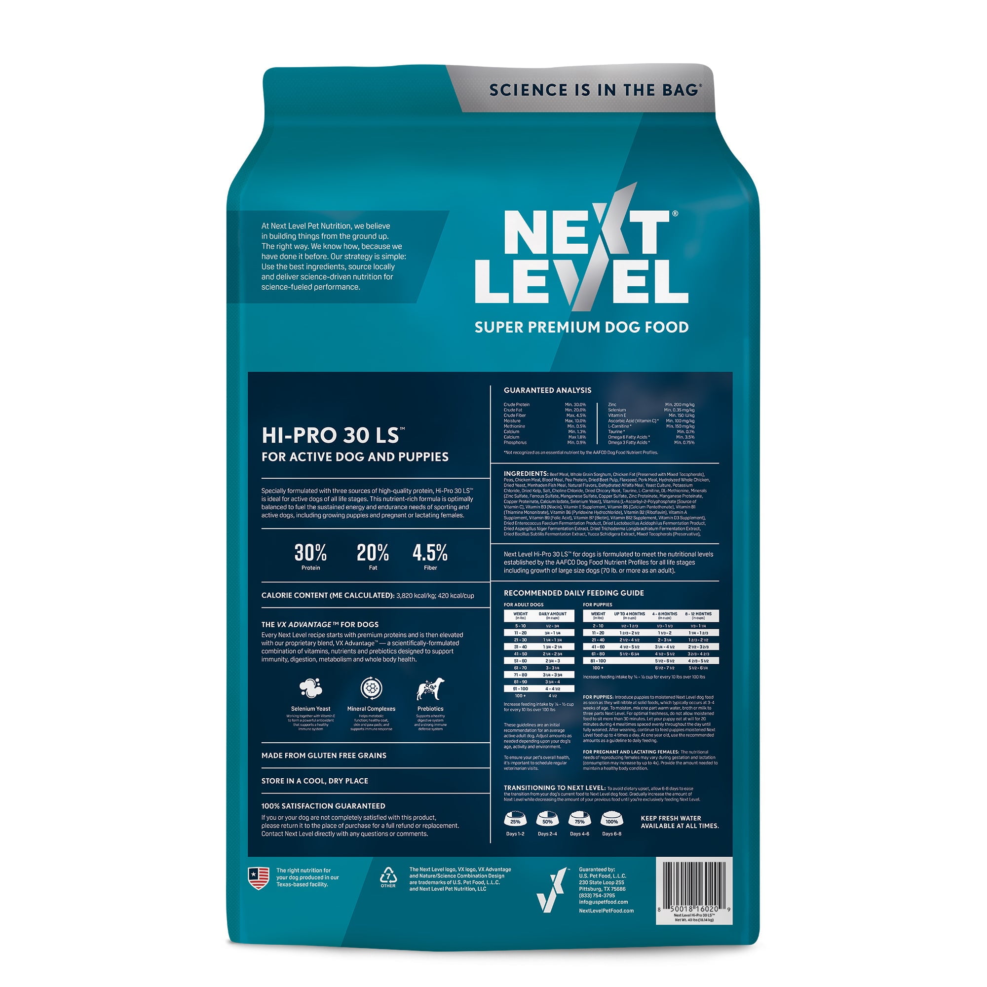 Next Level, Dry Dog Food, Next Level Hi-Pro 30 LS, 4 lb Bag