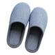 thumbnail image 5 of FELTECHELECTR Pantuflas de invierno a rayas azules para interior de casa, de algodón, para hombre (talla 44-45), 5 of 6