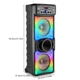 thumbnail image 2 of Lohoms Portable Wireless Speaker, Dual 10" Subwoofer & Double 2" Tweeter Trolley Bluetooth Speaker W/ Microphone Heavy Bass Stereo Woofer Party PA System, AUX, FM, Remote, Karaoke LED Light, 37" H, 2 of 10