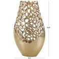 thumbnail image 3 of DecMode 15" Rounded Gold Aluminum Metal Vase with Freeform Open Lattice Work, 3 of 10