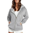 thumbnail image 2 of Zip Up Hoodies for Women 2025 Long Sleeve Drawstring Essentials Hoodie with Pockets Hooded Sweatshirt Women Jacket, 2 of 6