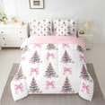 thumbnail image 2 of Castle Fairy Christmas Tree Girl 7pcs Bedding Comforter Set,Pink Bow Queen Bedding Sets Super Cozy,Happy New Year Queen Sheet Sets,Super Cozy Room Decor, 2 of 8