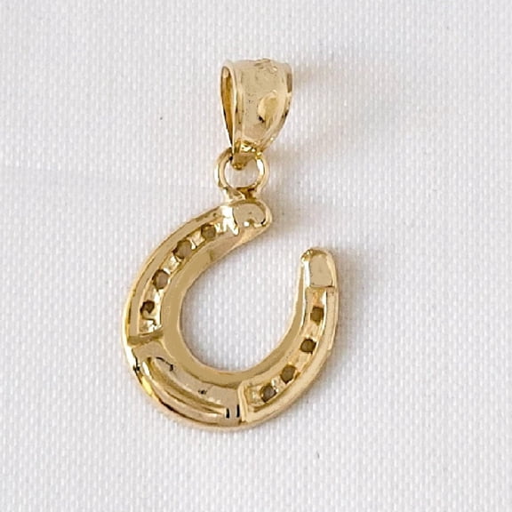 14K Yellow Gold HORSESHOE Pendant