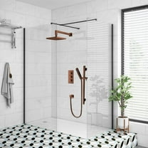 Juno Oil-Rubbed Wall Mount Square Shower Head Set with Hand Shower