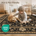 thumbnail image 4 of ODIKA 8'x10' Washable Area Rug Black Gold Floral Elegance with Ornate Borders Intricate Golden Florals on Base for King Size Bedroom Under Bed, Master Suite, Non-Shedding, Easy Care, 4 of 7