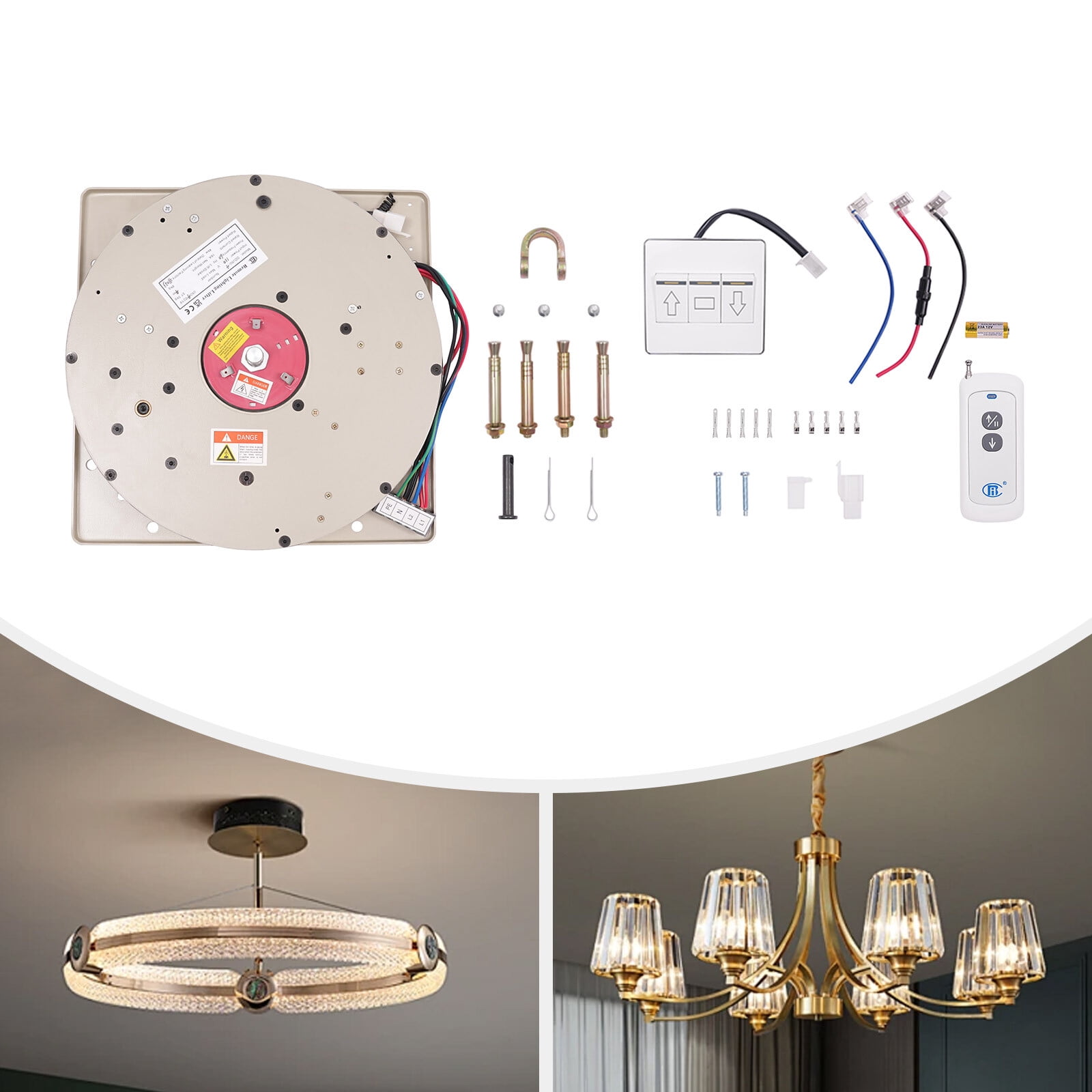 110lbs Electric Chandelier Hoist Lifter Pendant Lamp Lifting Hoist System 50kg for Villas, Living Rooms