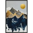 thumbnail image 3 of IDEA4WALL Framed Canvas Wall Art Granite Mountains with Golden Sun Abstract Wilderness Illustrations Modern Art Contemporary Scenic Print for Living Room, Bedroom, Office - 24"x36" Black, 3 of 5