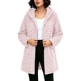 thumbnail image 2 of Zip Up Jackets for Women Plus Size Hooded Double-sided Velvet Long Sleeved Versatile Jacket Top, 2 of 9