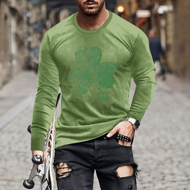 Blusas y camisas de manga larga y cuello redondo para hombre, camisetas casuales con estampado de moda y cuello redondo, blusas de licra de manga corta para hombre.
