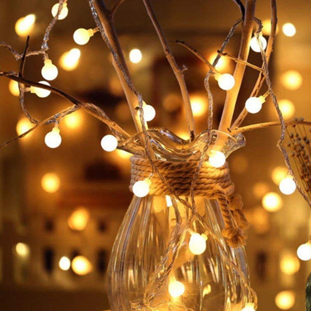 220V 20LED Cotton Ball String Light Fairy Light for Xmas Tree Wedding Decoration 