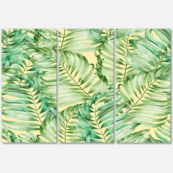 Designart ' Tropical Green Leaves of Monstera ' Tropical Canvas Wall Art Print
