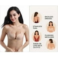 thumbnail image 5 of Sticky Push up Bra for Women with 5 Pairs Disposable Nipple Pasties Reusable Silicone Adhesive Strapless Stick on Bra & Nipple Covers Pack Front Clasp for Backless, 5 of 7