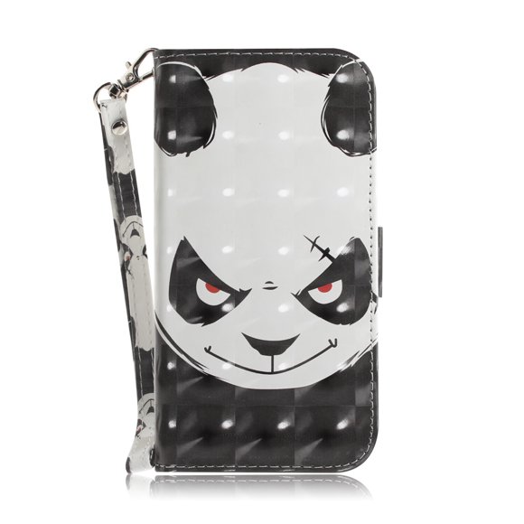 Case for Sony Xperia 1 III Cover Magnetic 3D Pattern Wallet Flip Case With Strap - Panda