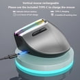 thumbnail image 2 of Ratón Inalámbrico Vertical Ergonómico RGB, Ratón Óptico USB, Ratón Bluetooth Recargable para Ordenador de Escritorio, Portátil y PC., 2 of 5