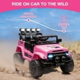 thumbnail image 3 of EastVita 12V Ride on Truck Car, 2WD Electric Car with Remote Control, Electric Car for Kids with Spring Suspension, Led Lights, Music, 3 Speeds pink, 3 of 7