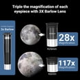 thumbnail image 4 of ESSLNB Telescopios para adultos, telescopio refractor de longitud focal de 700 mm con trípode ajustable AZ y adaptador de teléfono, telescopios 28X-350X regalos para niños y principiantes en astronomí, 4 of 4