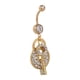 thumbnail image 4 of Joyería piercing del cuerpo del anillo del ombligo del vientre de los diamantes de imitación de la llave de la cerradura chapada en oro de la moda (blanco), 4 of 6