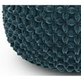 thumbnail image 4 of Pemberly Row Pouf Rond Bohème Contemporain en Tissu de Velours Sarcelle, 4 of 6