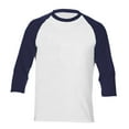 thumbnail image 2 of Men T Shirts Men'S 3/4 Sleeve Baseball Shirt Casual Shirts Tee Raglan Navy1 L, 2 of 3
