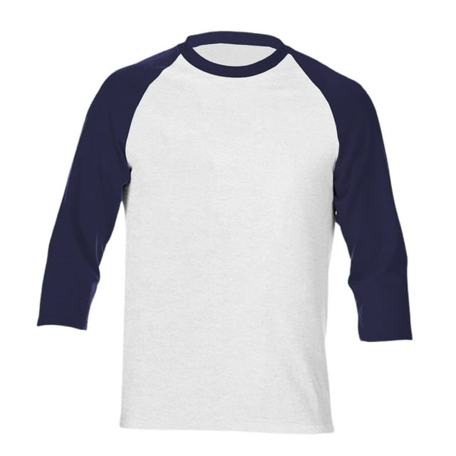 JFHHQ Men's Casual Baseball Raglan 3/4 Sleeve Tee Soft Breathable Classic Sport Shirt M Navy1