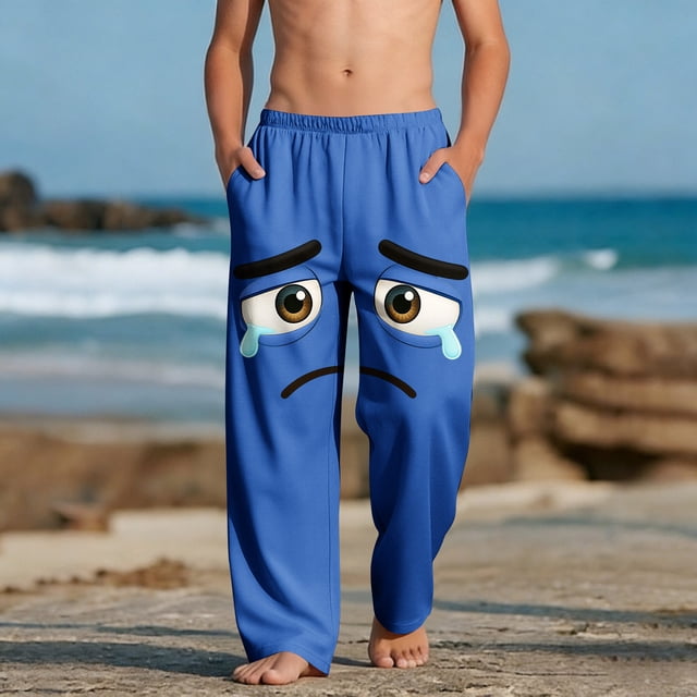 Pantalones largos para niños y niñas, de moda, estampados, casuales, de playa, con bolsillos.