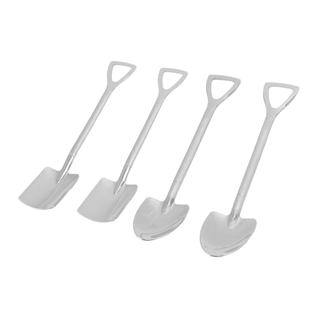 Stainless Steel Cute Shovel Spoon Innovative Food Grade Material Reusable Sugar Dessert Cake Spoon Home Cafe