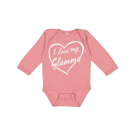 

Inktastic I Love My Glamma in White Chalk Heart Boys or Girls Long Sleeve Baby Bodysuit