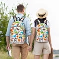 thumbnail image 5 of Naloa Animals Canvas Backpack for Men Women Rucksack Casual Travel Daypack College Tote Satchel Bookbag for Teens-Small, 5 of 7