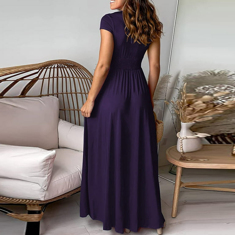 Casual purple on sale maxi dress