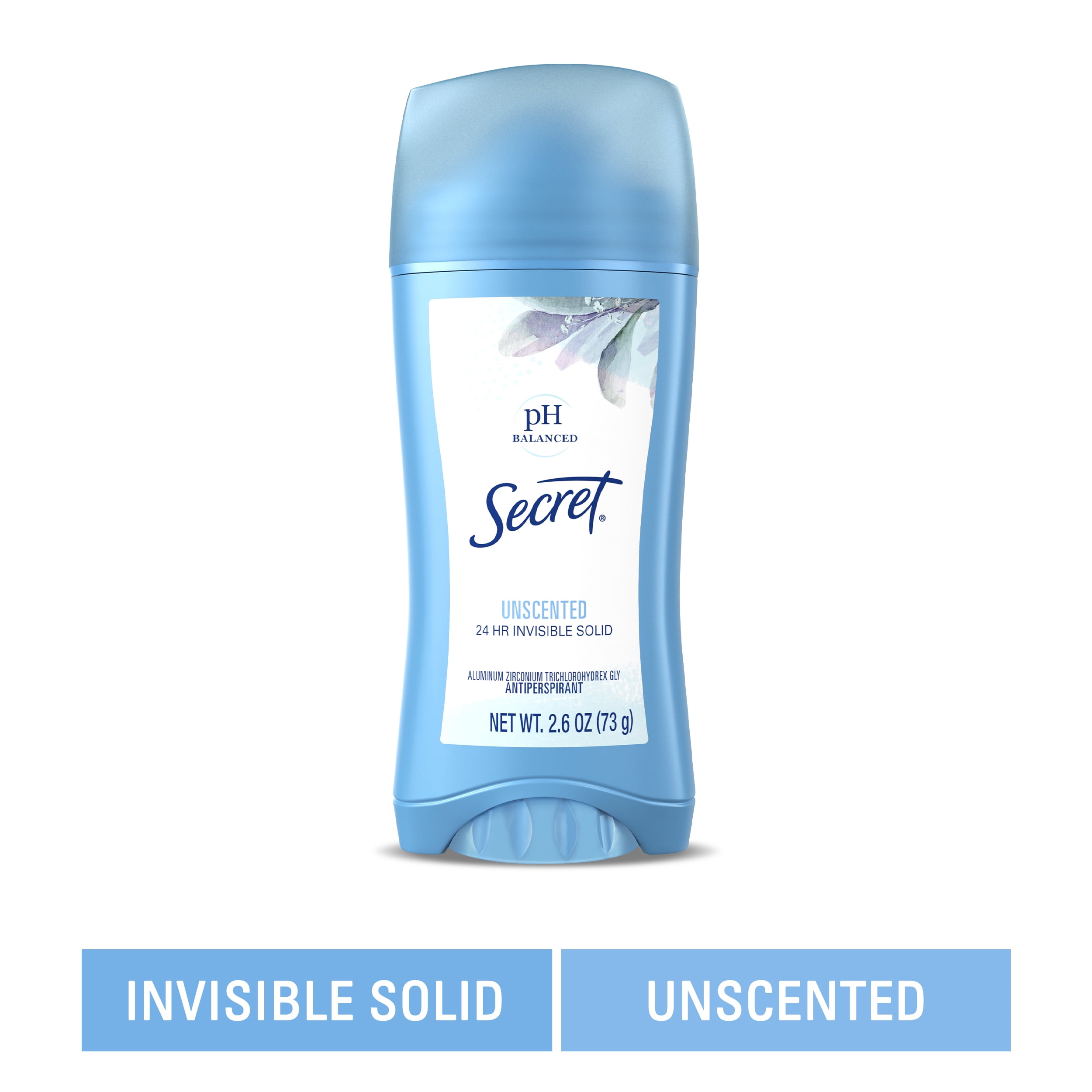 Secret Unscented Invisible Solid Antiperspirant and Deodorant 2.6 oz