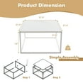 thumbnail image 3 of Resenkos Coffee Table, Modern Sofa Table Tea Table,Modern Glass Square Coffee Table with Metal Frame for Living Room-White, 3 of 6
