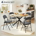 thumbnail image 4 of HOMCOM Folding Chairs Set of 4, Foldable Chairs with Cushions, Dark Grey, 4 of 10
