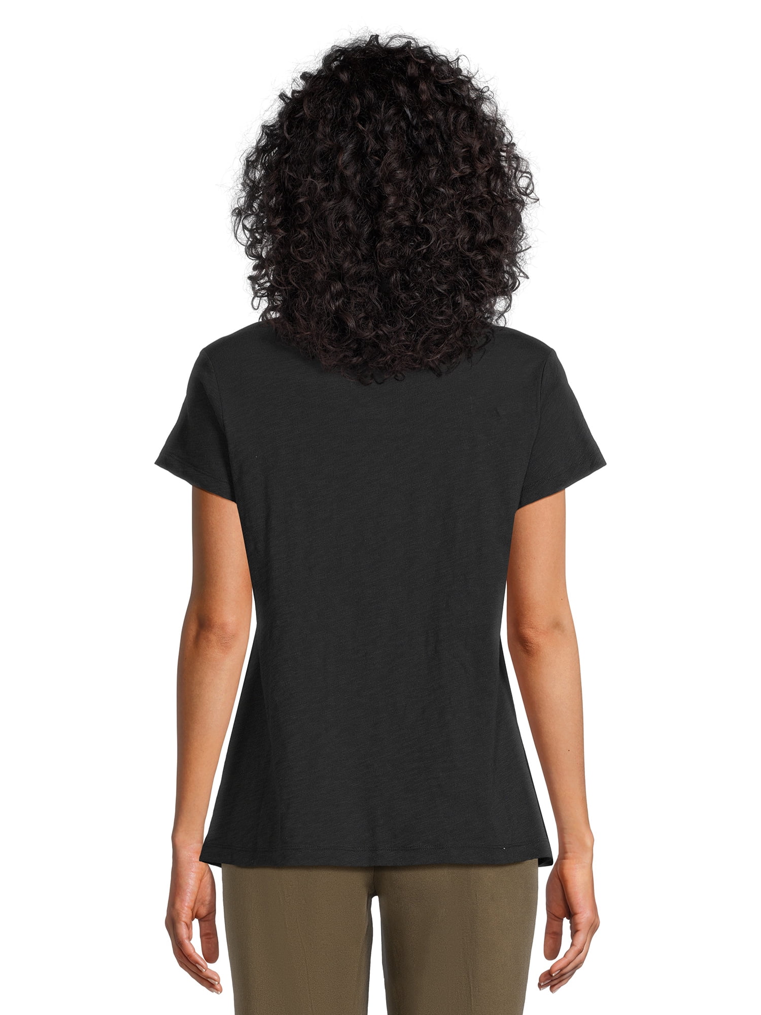 RealSize Women's Sharkbite Hem Tee with Short Sleeves, Sizes XS-XXXL