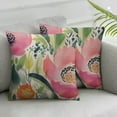 thumbnail image 2 of Nawypu  Pink Flower Throw Pillow Cover Watercolor Beautiful Aroma Elegance Plant Leaves Bouquet Botanical Pillow Case  Decorative Men Women Boy Girl Room Cushion Cover for Home 2pcs 12x12in, 2 of 6